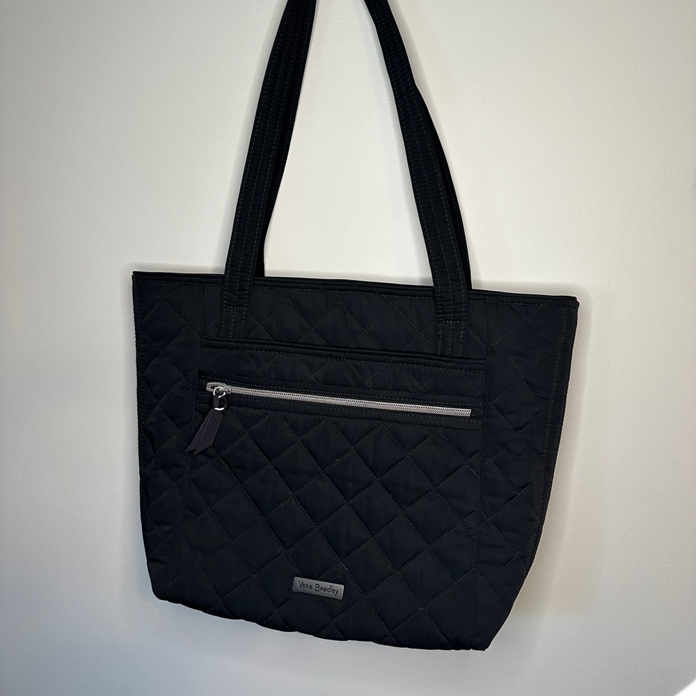 Vera Bradley Small Vera Tote in Performance Twill, Black